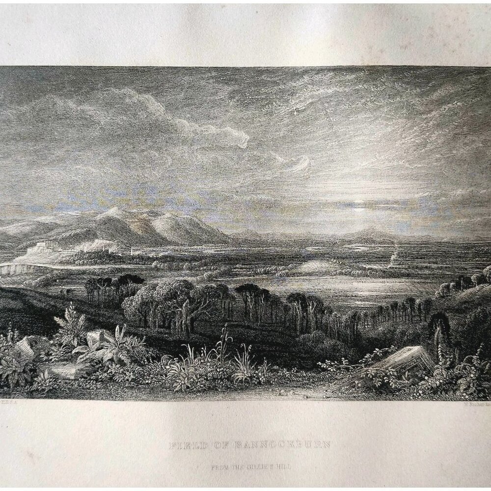 1844 Bannockburn Field Engraving Victorian Scotland Gillie's Hill View DWSS20